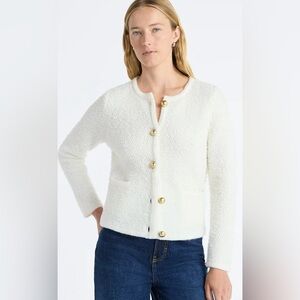 Elegant White Button-Up Cardigan
